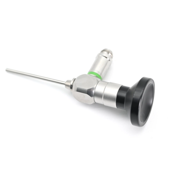 JIACHENG rigid therapeutic otoscope E8027A 27mm 0 WA angle marking and light post connector detail JIACHENG rigid therapeutic otoscope E8027A 27mm 0 WA angle marking and light post connector detail